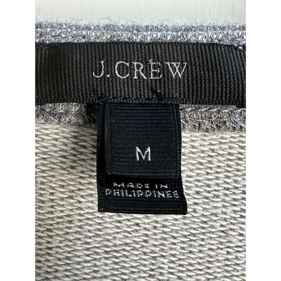 J Crew size M gray sweatshirt with black ruffled sleeves - Picture 3 of 7